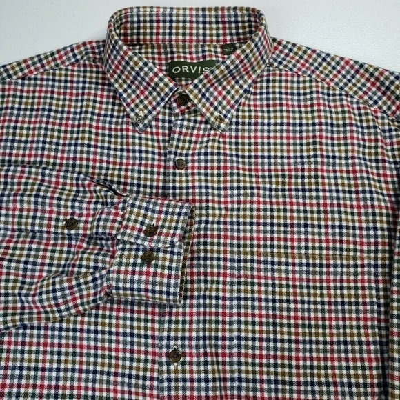 Orvis Other - Orvis Flannel Shirt Men Large Multicolor Gingham Plaid Check Long Sleeve Outdoor